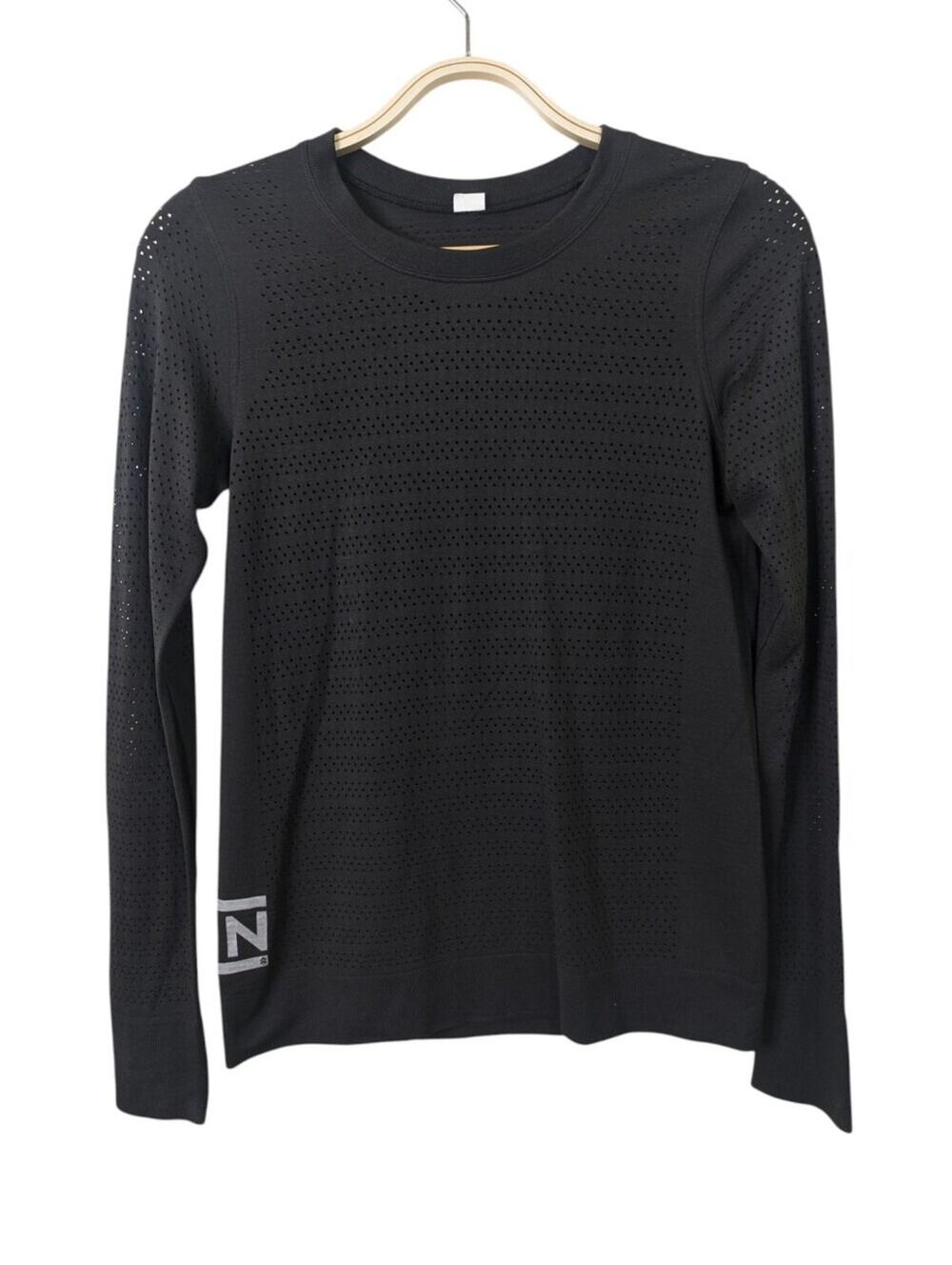 Lululemon x Barry's Breeze By Long Sleeve Squad Top 4 Mesh Vent Black Athletic